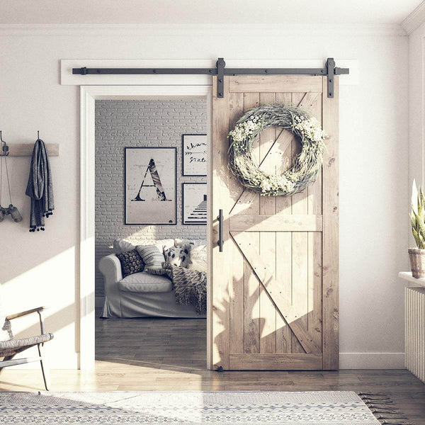 Sliding Barn Door Hardware Combo Barn Door Hardware Bundle J Shape 6.6 FT Track