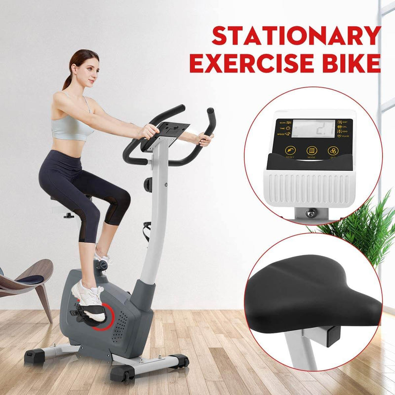 Magnetic Resistance Exercise Bike, 8-Level Magnetic Indoor Cycling Bike LED Monitor Exercise Bike