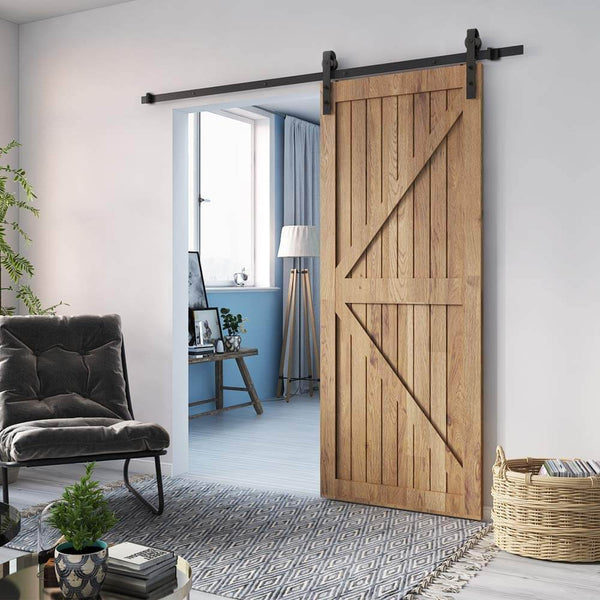 8ft Classic Barn Door Hardware Single Sliding Door Hardware Interior DIY Hardware