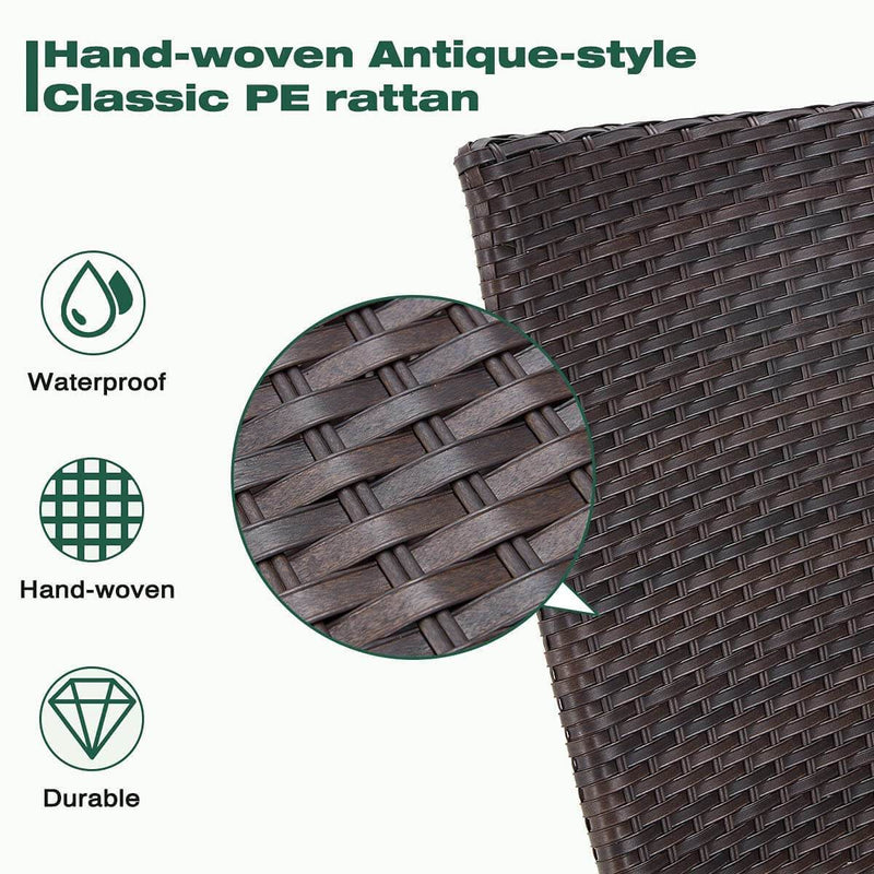 Outdoor Wicker Recliner Sofa Chair Adjustable Recliner Lounge with Thicken Cushion