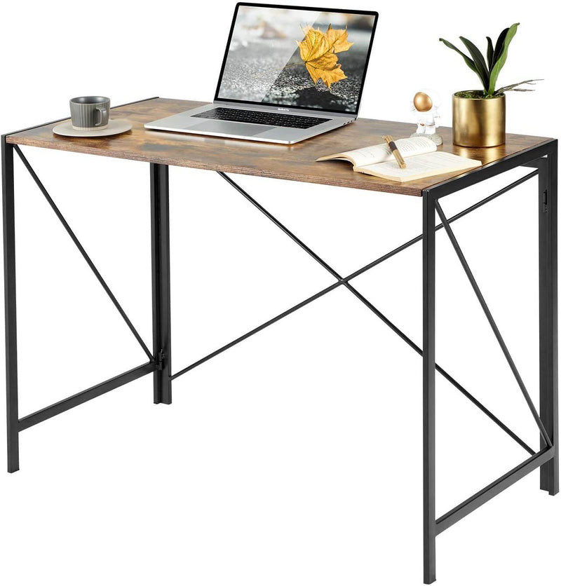 Computer Desk 39 Inch Simple Study Table Writing Desk for Home Office with Smart Modern Design Black Frame