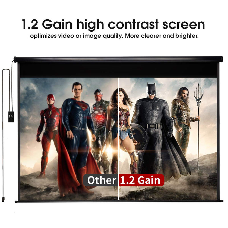 100 inch Electric Projector Screen 4K HD 1080P Wrinkle-Free