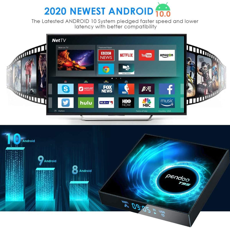 Android 9.0 TV Box 4K Ultra HD Android Box Quad Core 5G WiFi 4K HDMI Micro SD Android OTT TV Box 2GBRAM/16GB ROM Optional