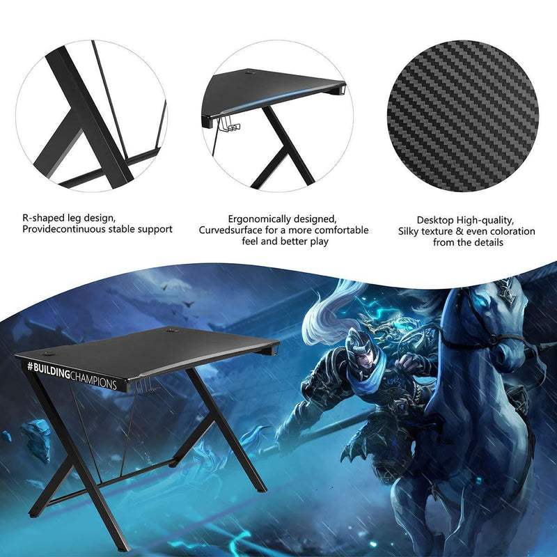 Gaming Desk 43.5" with Cup Holder and Headphone Hook Gamer Workstation