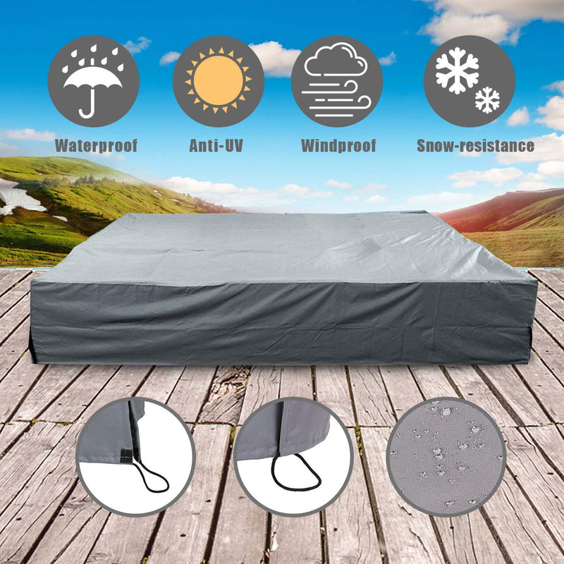 Patio Furniture Covers Extra Large Rectangular Table Cover for Outdoor 7 Pcs Furniture Set