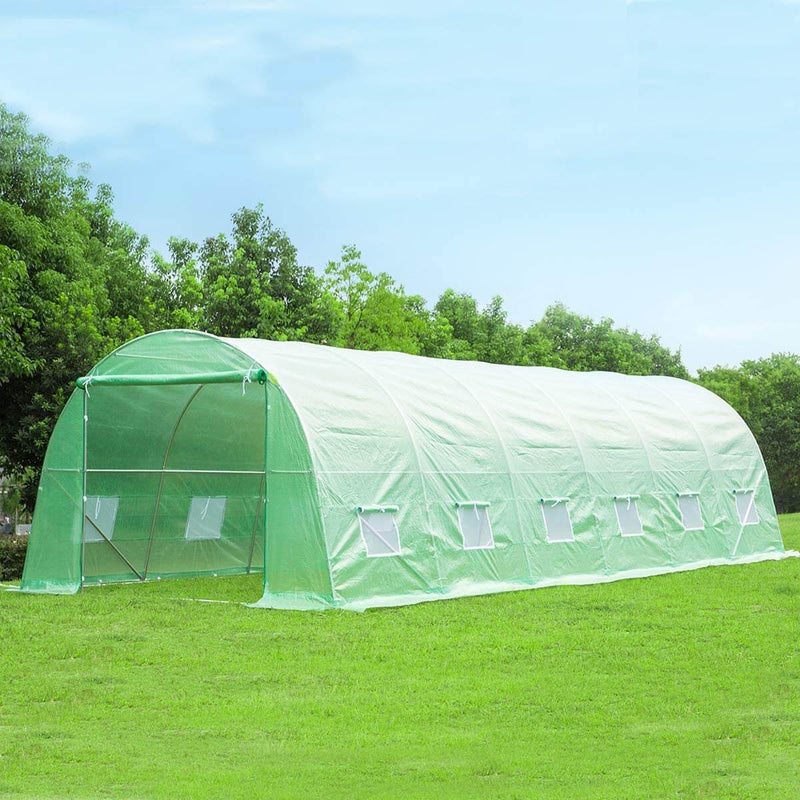 20' x 10' x 7' Large Tunnel Greenhouse, Walking in Greenhouse Plant Hot House, Green