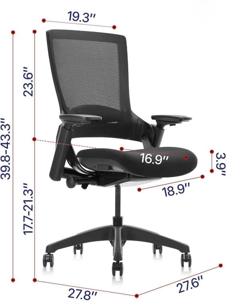 Ergonomic High Swivel Executive Chair with Adjustable Height 3D Arm Rest & Mesh Back, Black