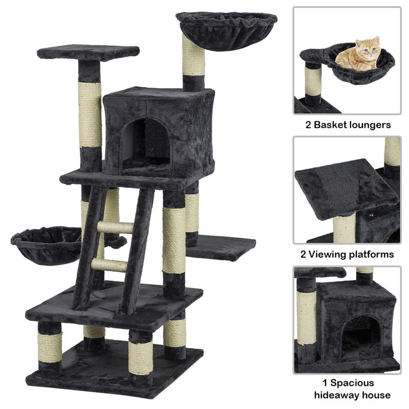 Multi-Level Cat Tree Cat Kitty Activity Center Kitten Play House (Free Gifts)