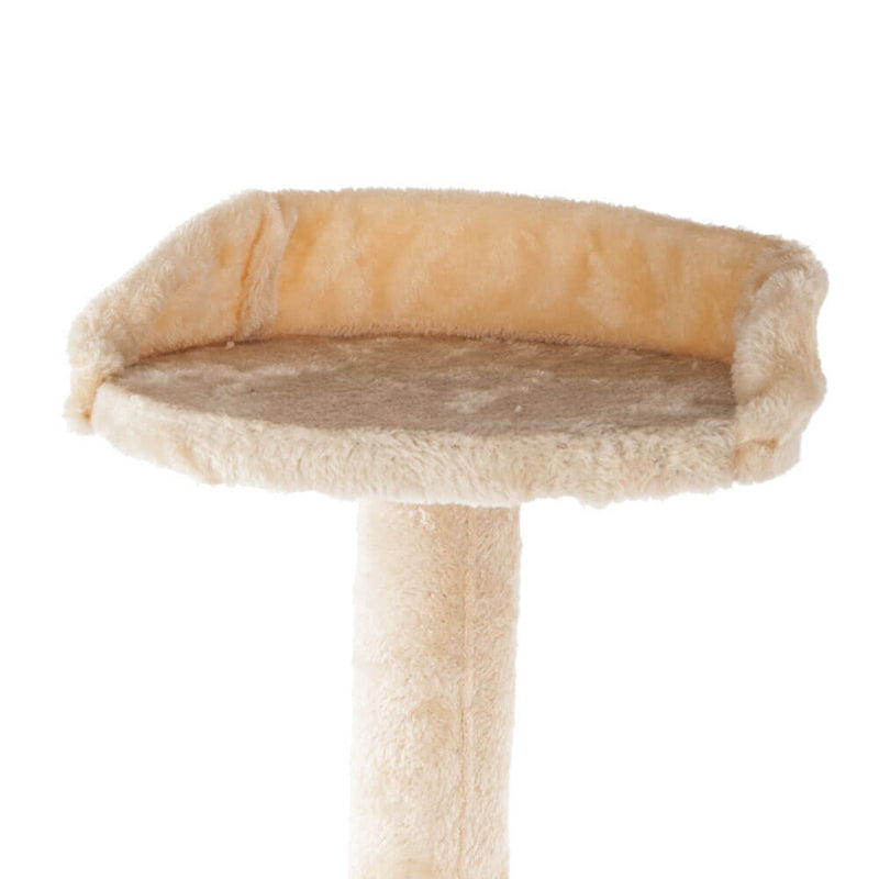 Solid Cute Sisal Rope Plush Cat Climb Tree Cat Tower Beige 52 inches