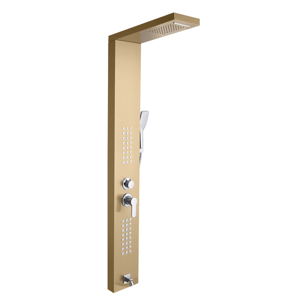Shower Panel Stainless Steel Multi-Function Gold 24 Holes 60 inch