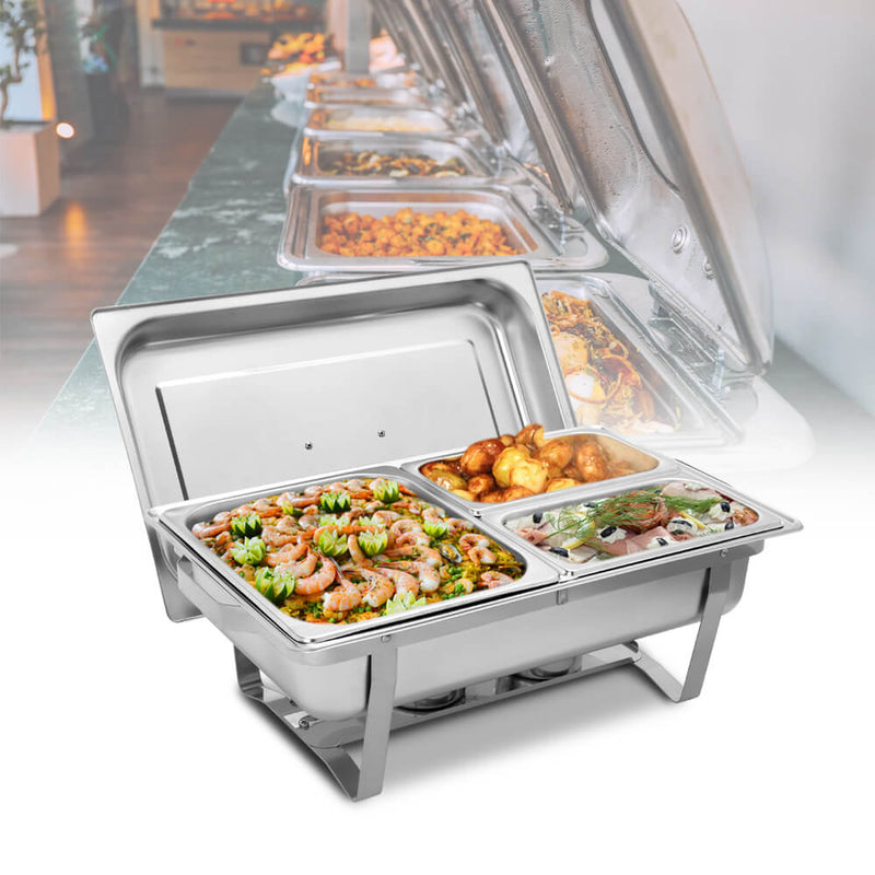 9L*2 Two Sets of Dishes 1*1/2 2*1/4 Chafing Dish Food Warmer Buffet Stove