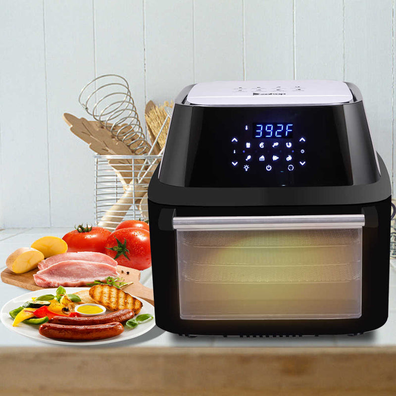 All-in-One Air Fryer Oven Family Size Roast, Bake, Dehydrator, Oilless Cooker Black