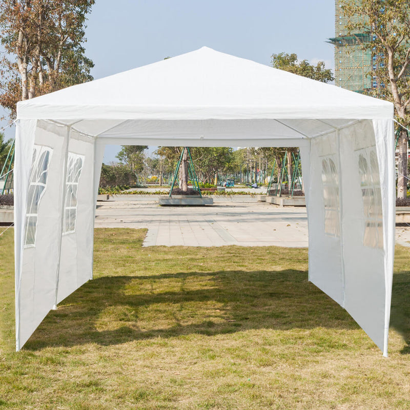 Six Sides Two Doors Waterproof Tent with Spiral Tubes 10 x 20 ft White
