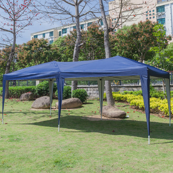 Homhum 10 x 20 ft Outdoor Camping Waterproof Folding Tent with Carry Bag Blue