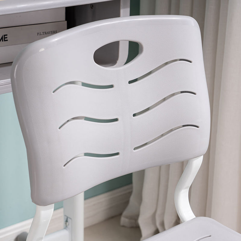 Lifting Children Multifunctional Study Desk and Chair Set with Storage Bin Gray