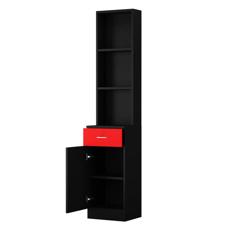 Standing MDF Barber Cabinet Black