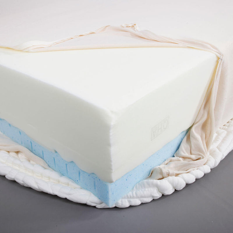 Three Layers Medium High Softness Mattress with 2 Pillows (Full Size) White 10 inches
