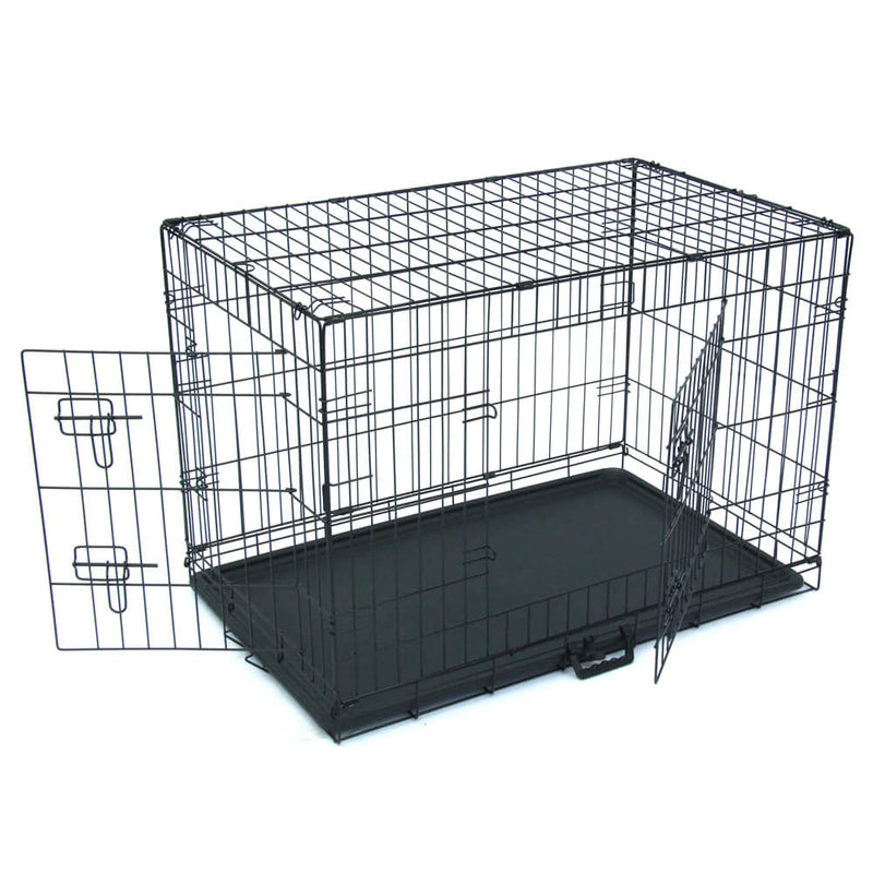 Pet Kennel Cat Dog Folding Steel Crate Animal Playpen Wire Metal 36"