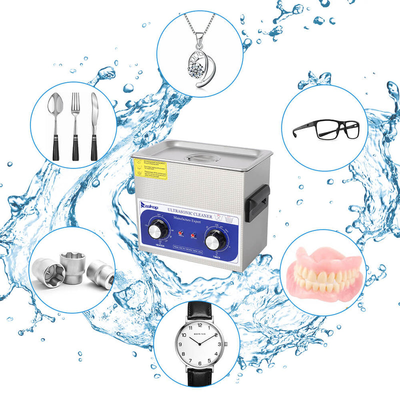 3L Commercial Ultrasonic Cleaner Large Capacity Stainless Steel with Heater and Digital Timer