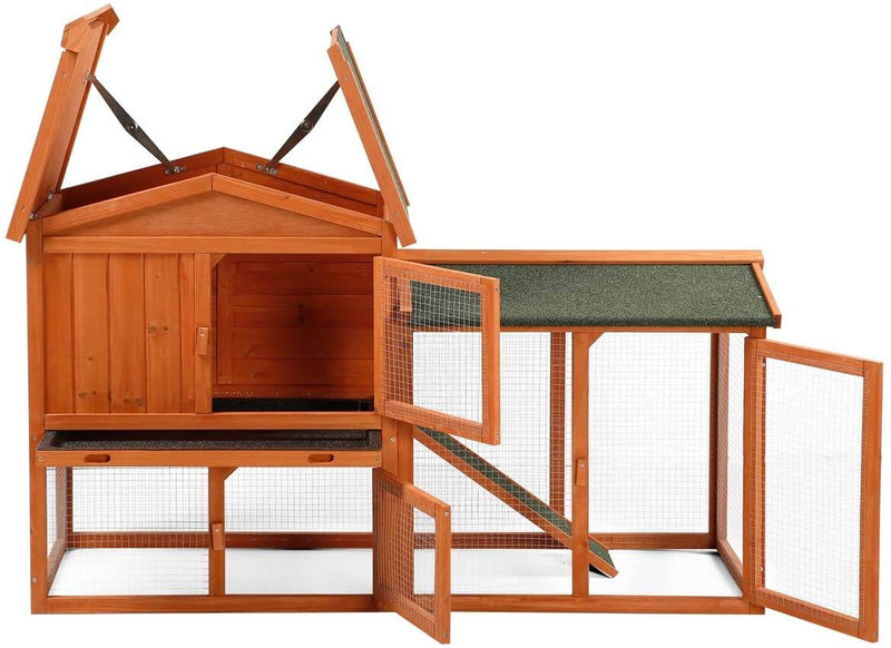 Rabbit Hutch Outdoor Wooden Rabbit House (56.7 inches)