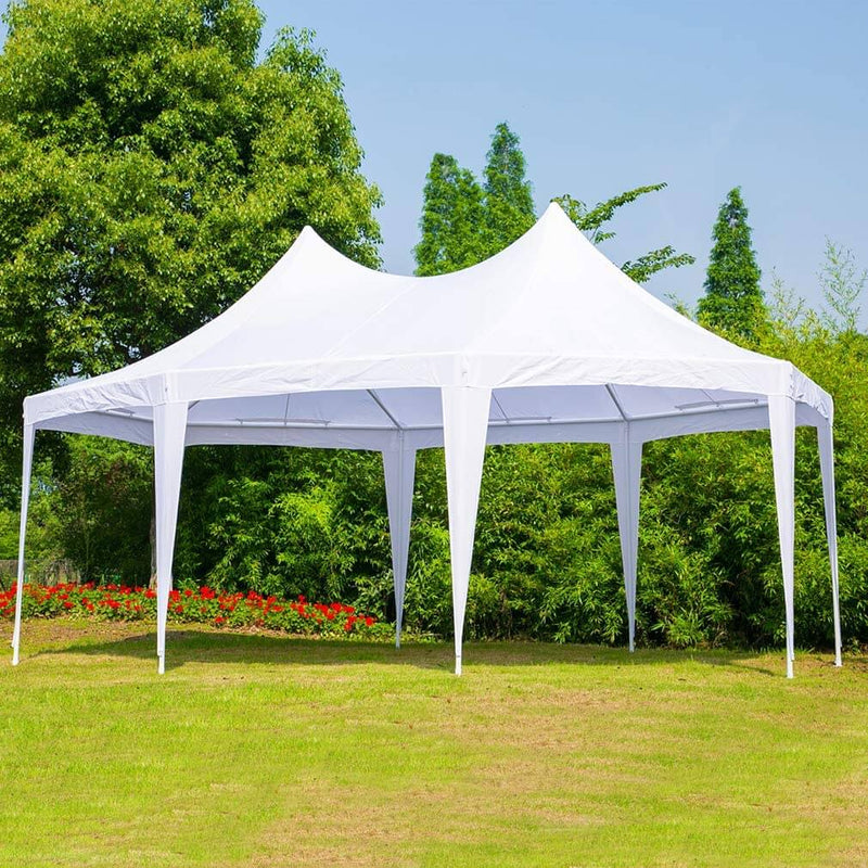 15x20ft Canopy Party Tent Adjustable Removable Sidewalls White Shelter with Carrying Bag for Wedding,Garden