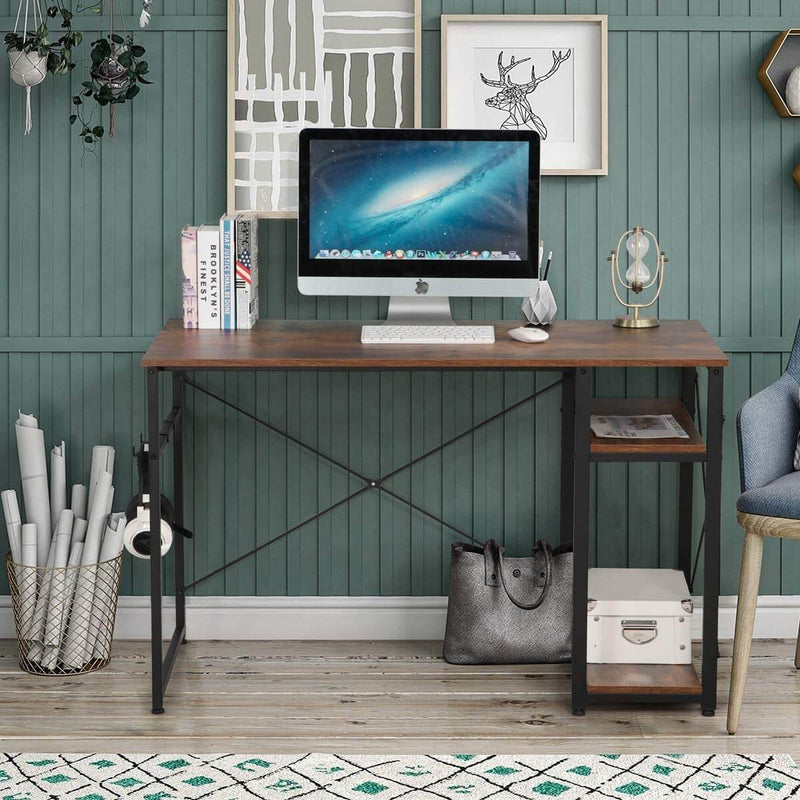 Industrial Computer Writing Desk, Large Writing Desk for Home Office 47IN