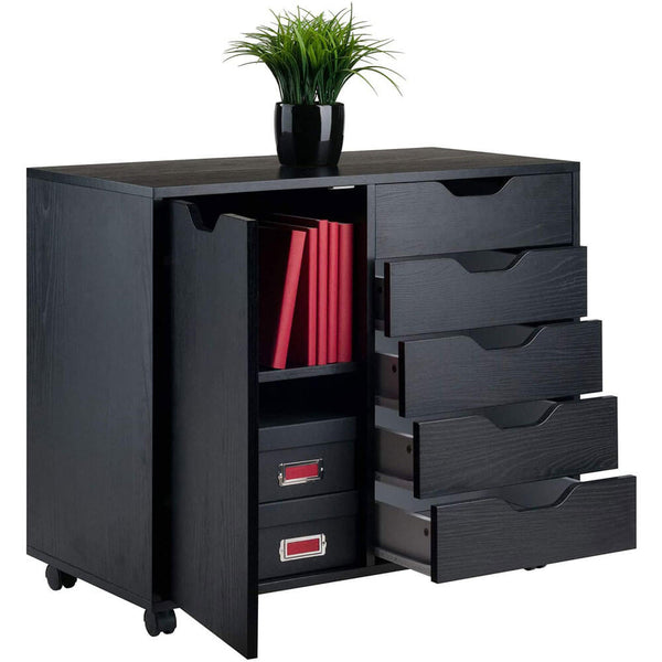 Wood Halifax Storage Filing Cabinet Black