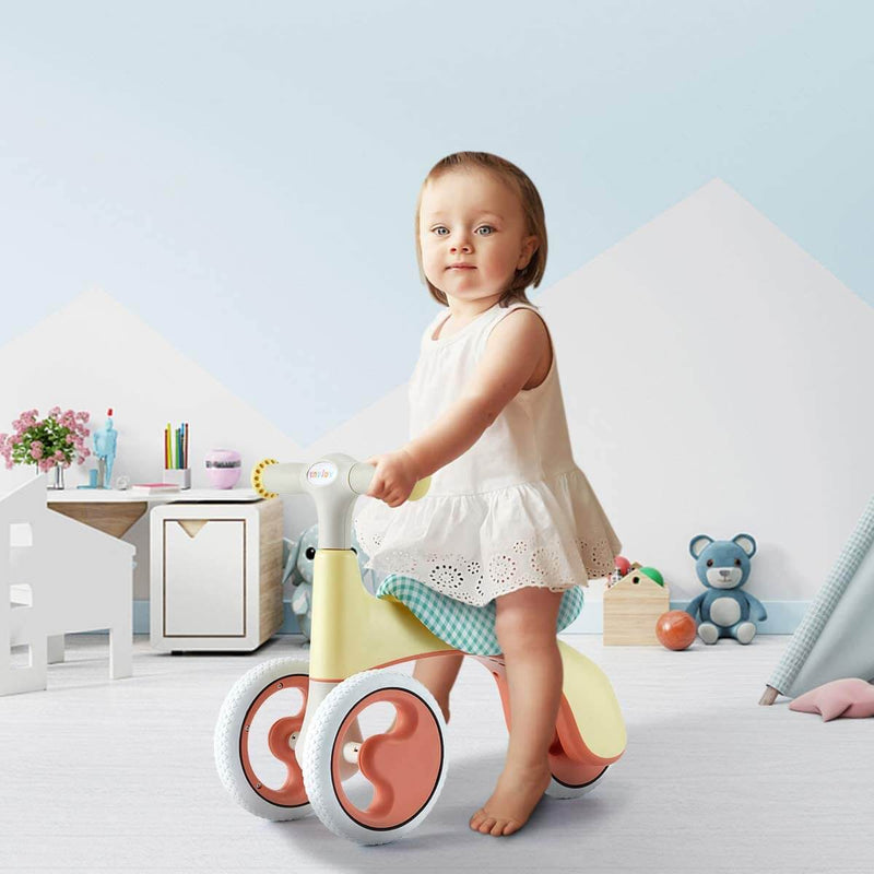 Baby Balance Bike, Adjustable Baby Bicycle Toddler Bike Yellow