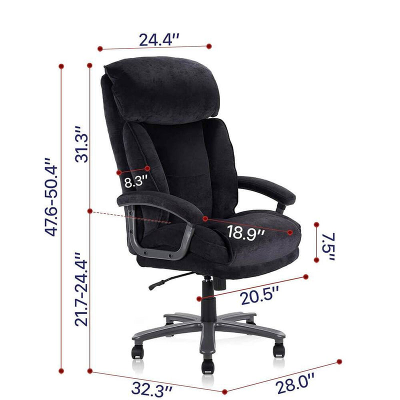 Ergonomic Big and Tall Executive Office Chair High Capacity Black