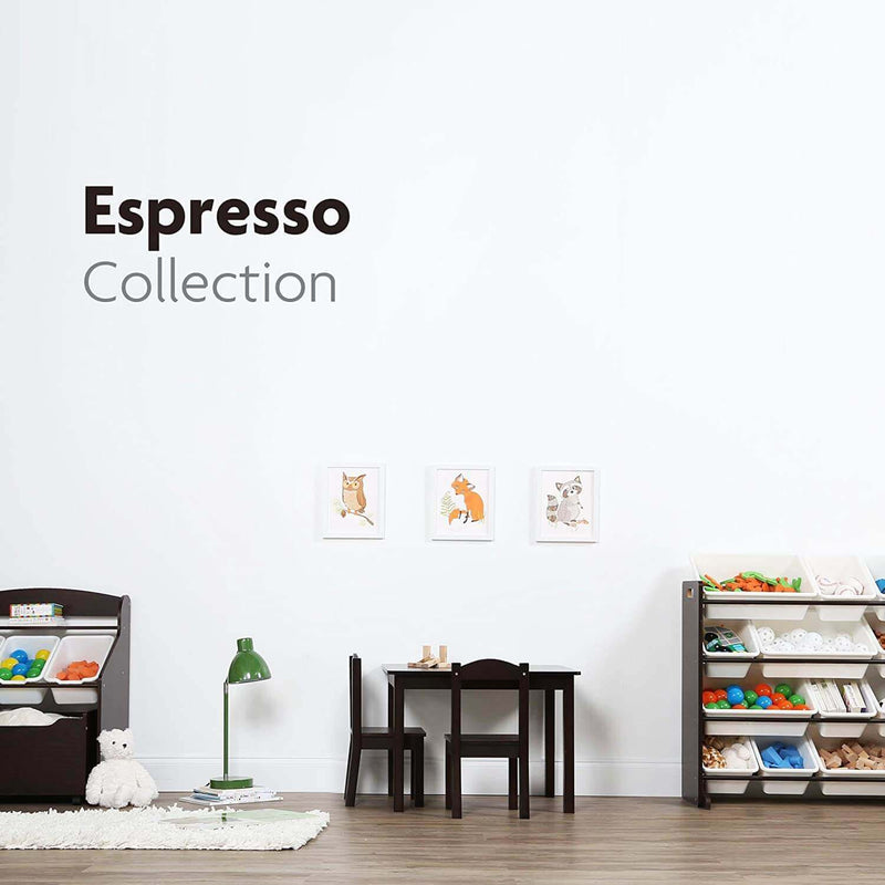 Espresso Kids Wood Table & 4 Chair Set 5-Piece