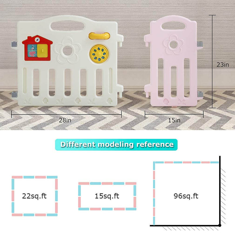 Baby Playpen Playard Infants Toddler 14 Panels Safety Kids Indoor Baby Fence