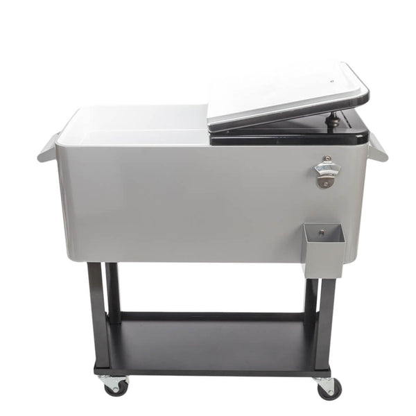 Portable Patio Party Bar Drink Cooler Cart with Shelf
