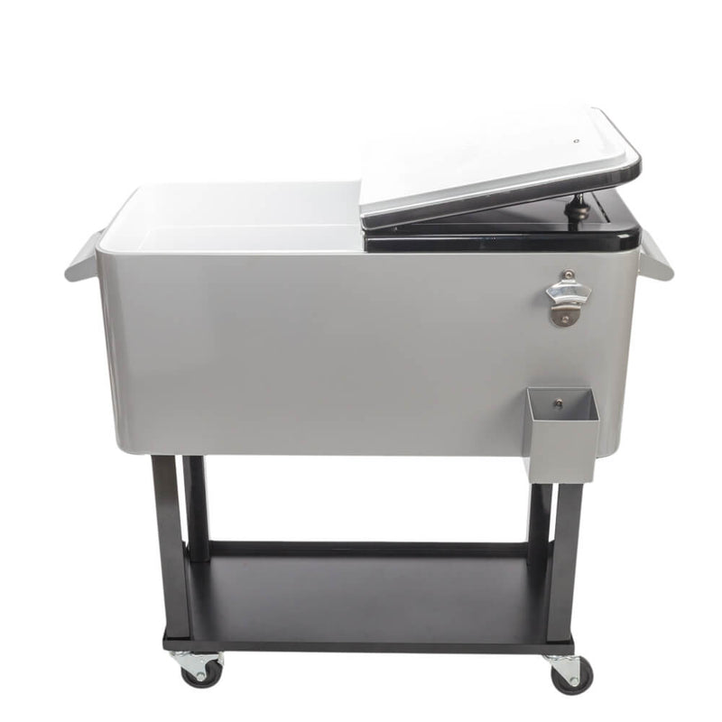Portable Patio Party Bar Drink Cooler Cart with Shelf