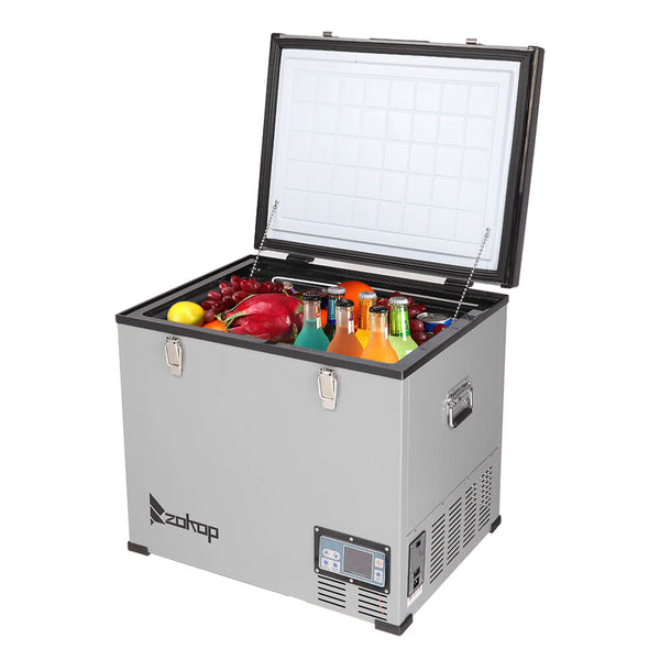 60L Compressor Key Display Car Refrigerator Cold Rolled Gray