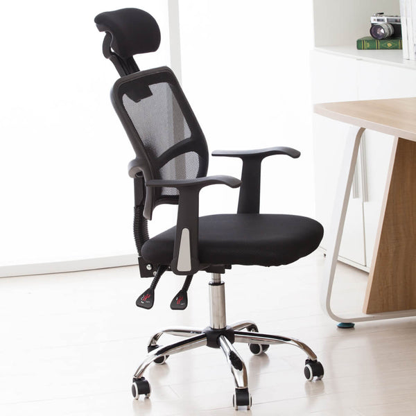 Mesh Back Gas Lift Back Tilt Adjustable Office Swivel Chair Black