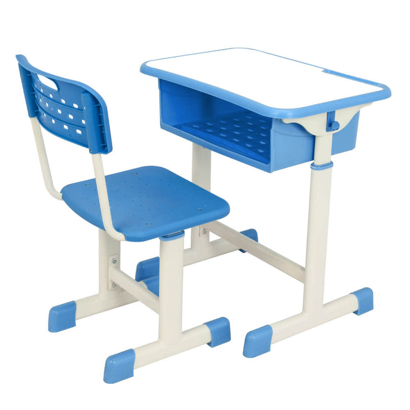 Lifting Children Multifunctional Study Desk and Chair Set with Storage Bin Blue