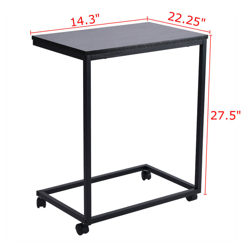 Movable Workstation Office Side Table Accent Table Black