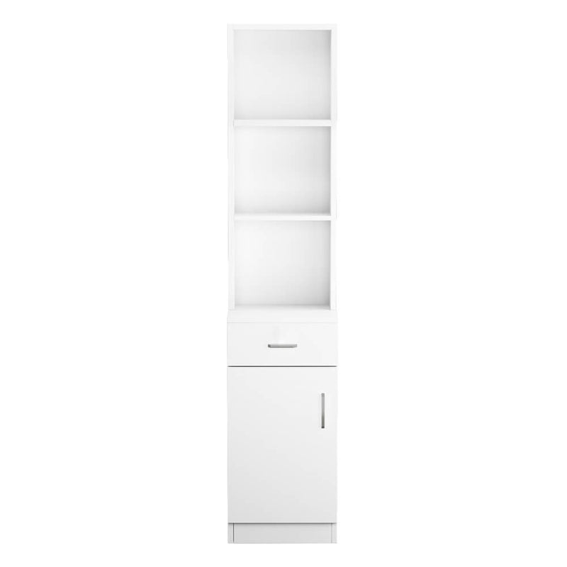 Standing 5 Compartments 1 Drawer 1 Door MDF Cabinet White