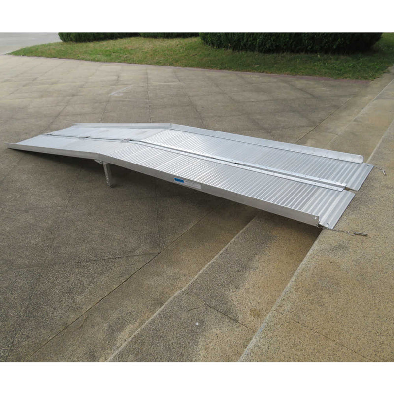 10 Ft Home Corridor Aluminum Alloy Folding Ramp Silver