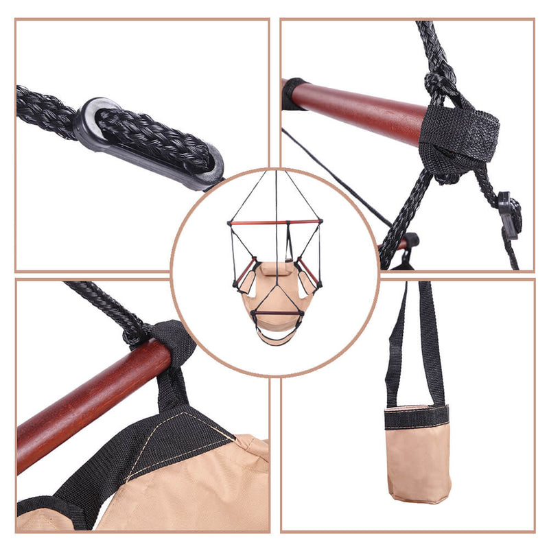 Well-equipped S-shaped Hook High Strength Assembled Hanging Seat Brown