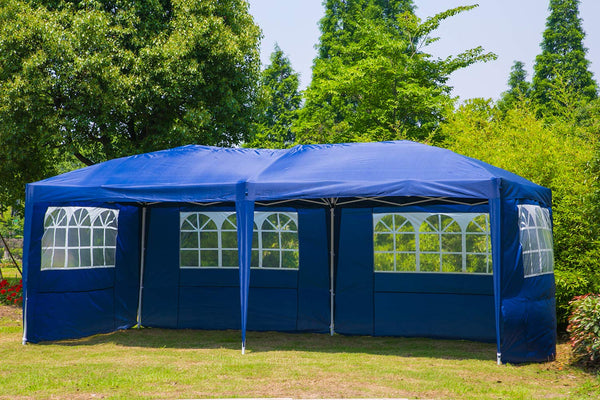Party Tent Gazebo Pavilion Adjustable Removable Shelter 10 x 20 ft Blue