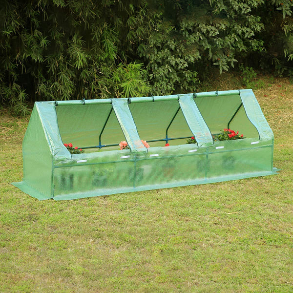 95"×32"×32" Portable Mini Greenhouse, Garden Plant Hot House with Zipper Doors for Patio, Home, Backyard, Green