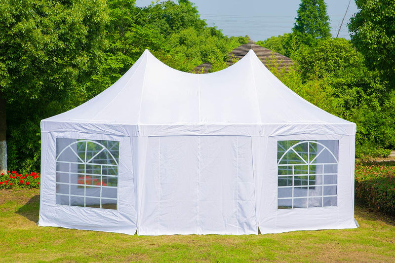 15x20ft Canopy Party Tent Adjustable Removable Sidewalls White Shelter with Carrying Bag for Wedding,Garden