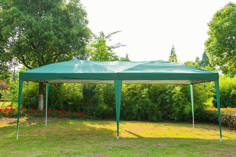 HomHum Outdoor 10x20ft Canopy Party Tent Gazebos Shelters with Carry Bag Green