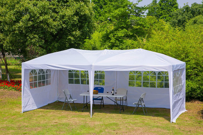 Pop Up Party Canopy Tent Gazebo Pavilion Adjustable Shelter 10 x 20ft White