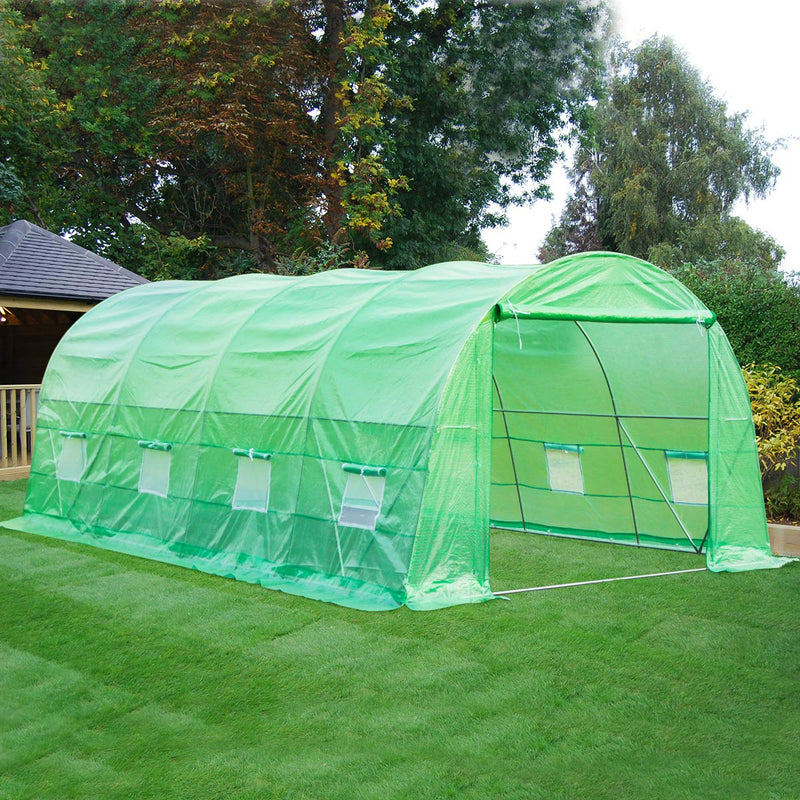 20' x 10' x 7' Large Tunnel Greenhouse, Walking in Greenhouse Plant Hot House, Green
