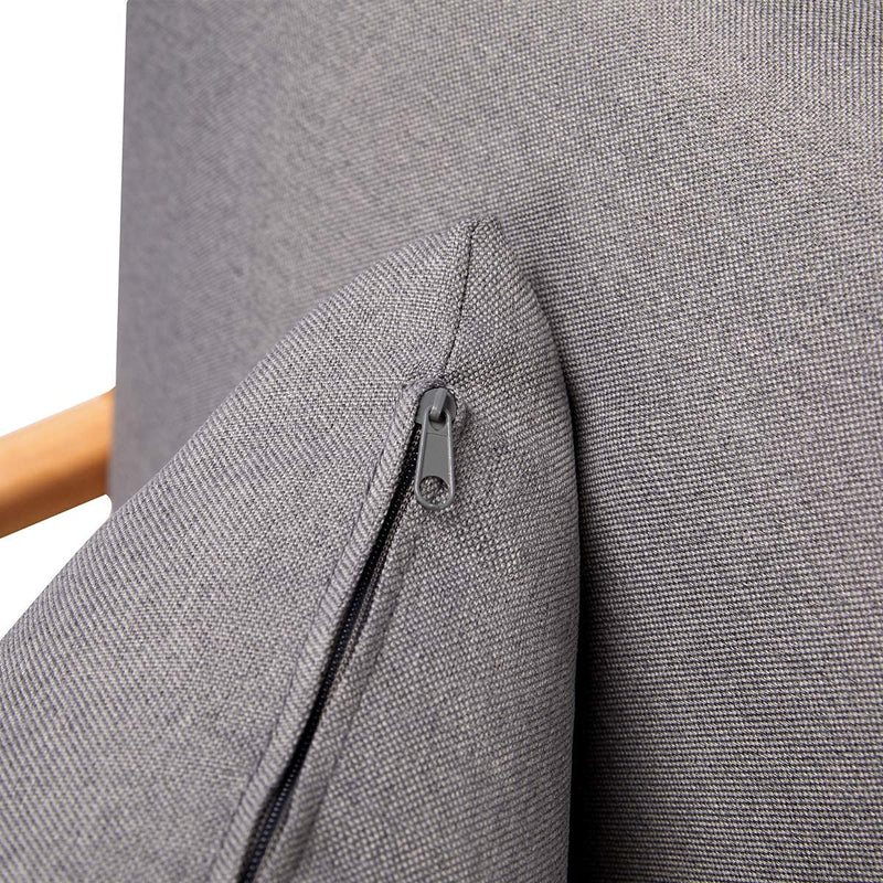 Mid Century Accent Chair Wood Frame Madison Charcoal Lounge Chair Fabric Club Chair Grey