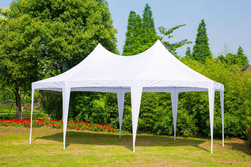 15x20ft Canopy Party Tent Adjustable Removable Sidewalls White Shelter with Carrying Bag for Wedding,Garden