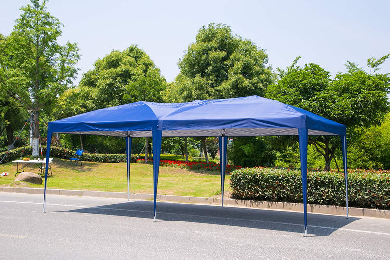 Outdoor 10 x 20 ft Pop up Canopy Party Tent Heavy Duty Gazebos Shelters Blue