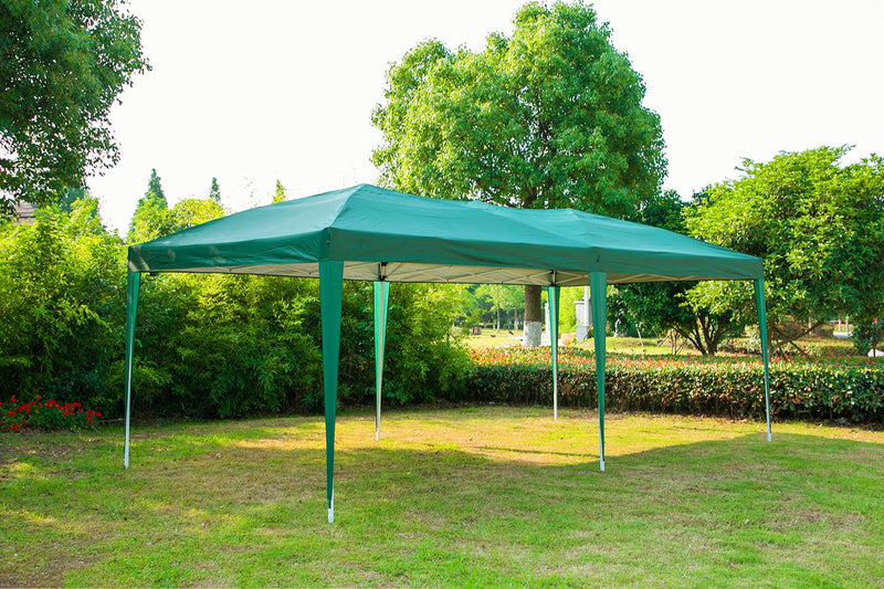 HomHum Outdoor 10x20ft Canopy Party Tent Gazebos Shelters with Carry Bag Green